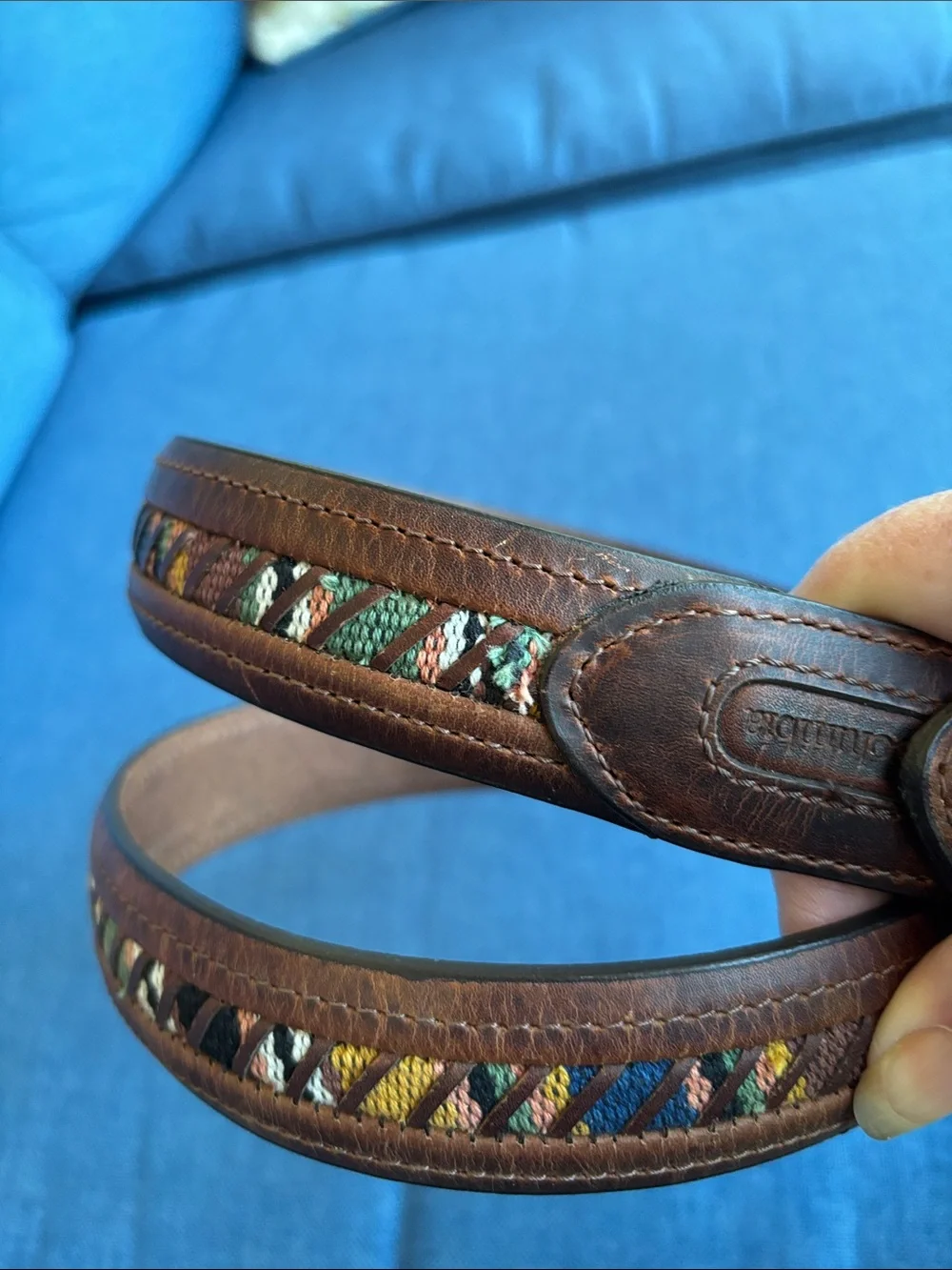 Columbia Sportswear Company Brown Decorative Leather Belt Sz 38/95